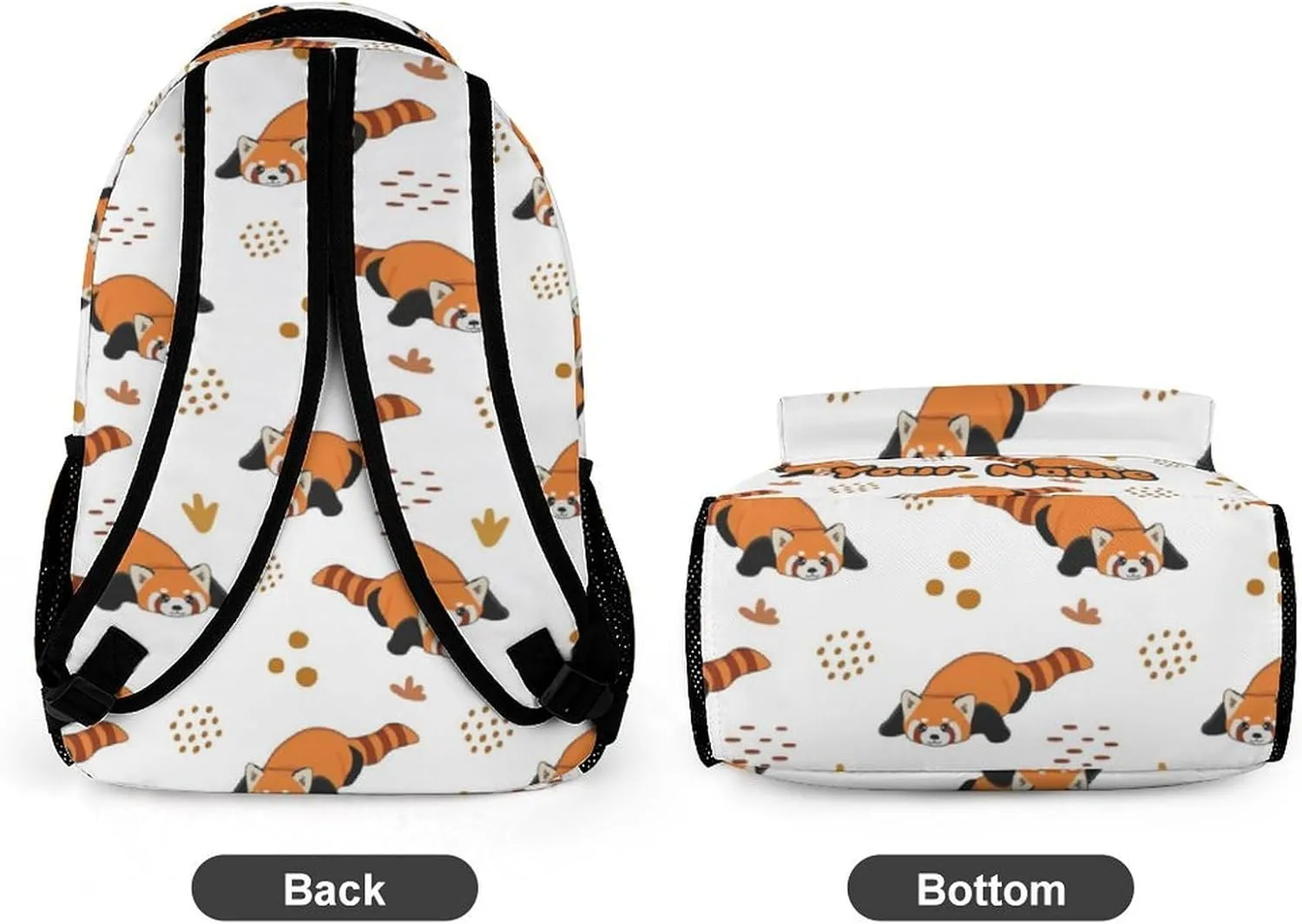 Custom Red Panda School Backpack for Kids Girls Boys, 16 Inch Cute Red Pandas Themed Bookbag, Personalized School Backpack for Students Children, Lightweight, Large Capacity