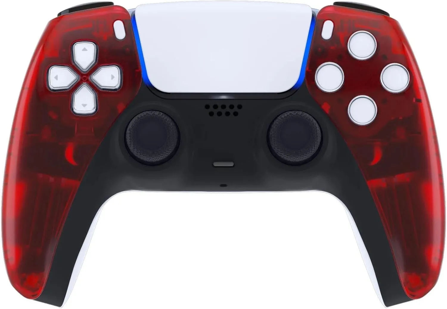 Custom Wireless Controller for PS5 - Hand Airbrushed & Multiple Designs Available (Clear Red)