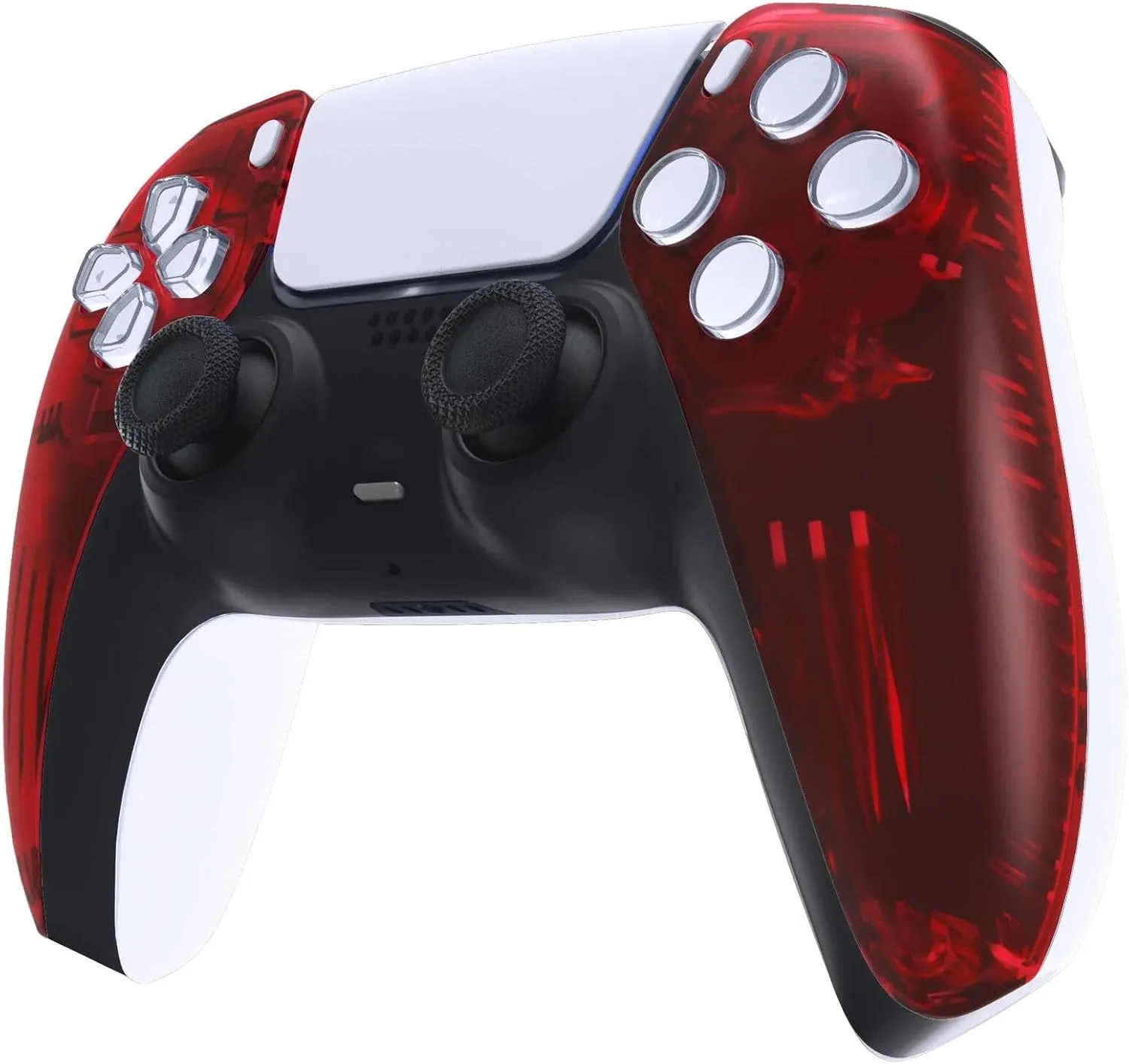 Custom Wireless Controller for PS5 - Hand Airbrushed & Multiple Designs Available (Clear Red)