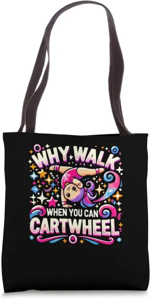 Cute Cartwheel Gymnastics Sayings for Gymnasts Tote Bag