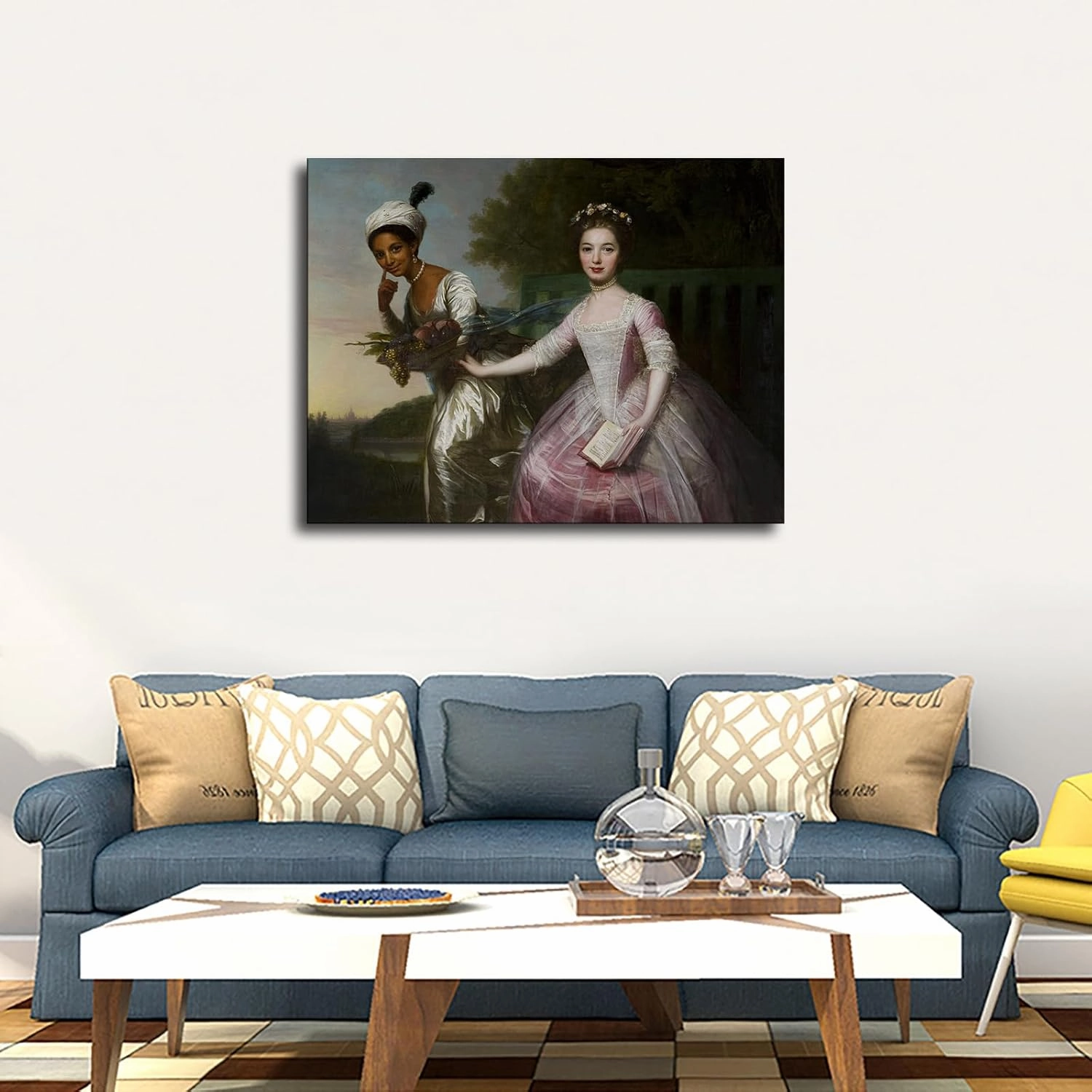 CWXHYL Dido Elizabeth Belle By Johann Zoffany Poster Art Print Canvas Wall Art Kitchen Living Room Classroom Bedroom Office Home Aesthetic Decoration (08x10inch Framed)
