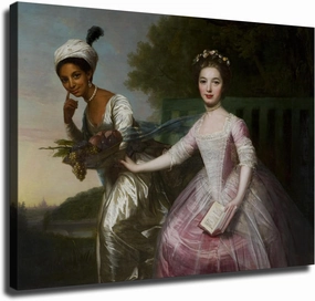 CWXHYL Dido Elizabeth Belle By Johann Zoffany Poster Art Print Canvas Wall Art Kitchen Living Room Classroom Bedroom Office Home Aesthetic Decoration (08x10inch Framed)