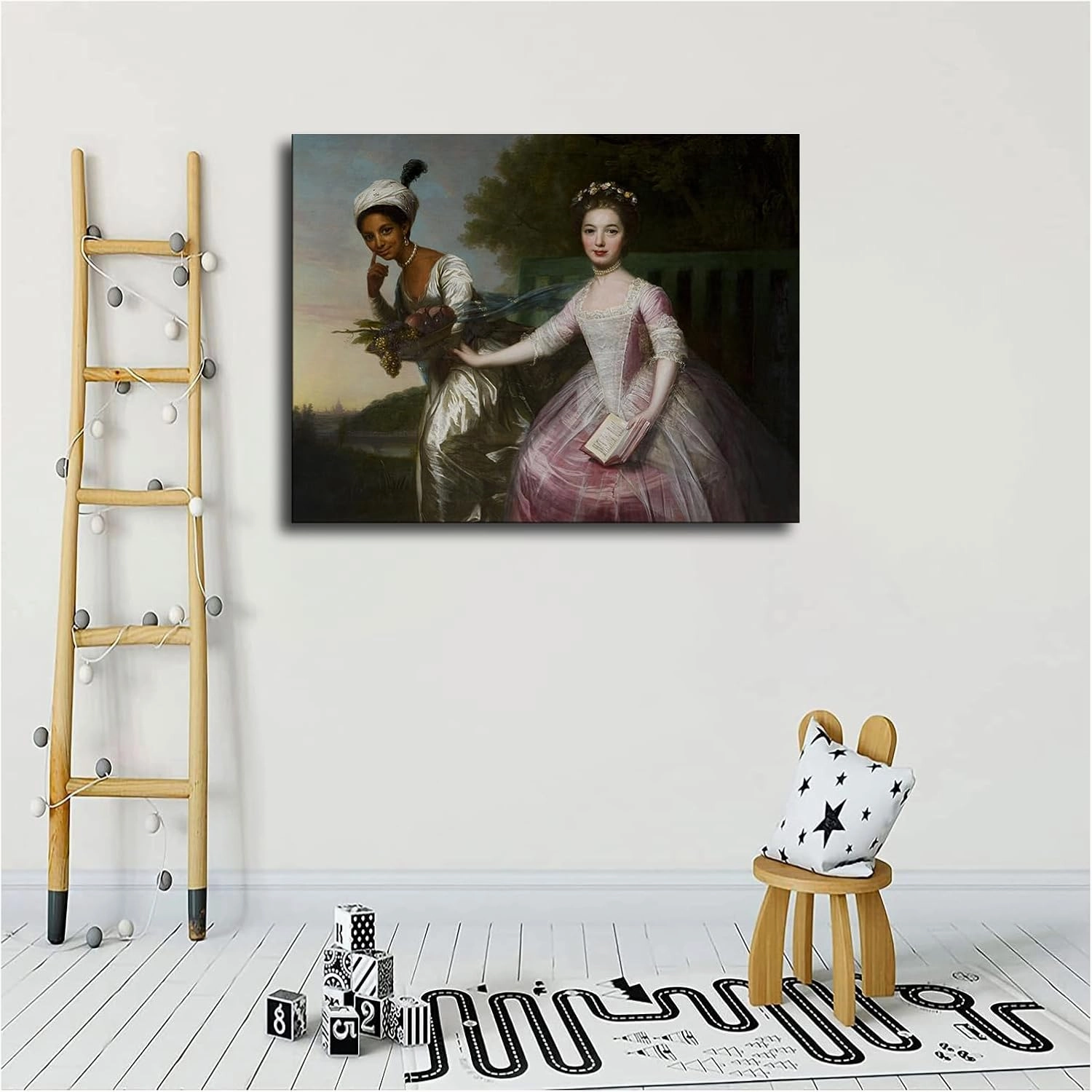 CWXHYL Dido Elizabeth Belle By Johann Zoffany Poster Art Print Canvas Wall Art Kitchen Living Room Classroom Bedroom Office Home Aesthetic Decoration (08x10inch Framed)