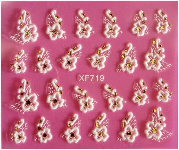 Daisy Lace Nail Sticker Flower Butterfly Rhinestone Heart Love Xf719 Nail Wraps Stickers Manicure Supplies for Women Nails Full Long Lasting Easy Apply and Remove