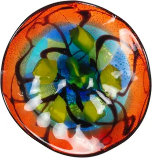 Dale Tiffany 13107AV-D9 Valente Hand Blown Art Glass Wall Decor, Multicolor, 9" Diameter
