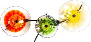 Dale Tiffany AW23125 Fiore Bloom Hand Blown Art Glass Wall Decor with Wall Mounting Bracket, Multi-Color, 3-Plate