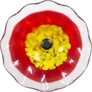Dale Tiffany AW23137-D9 Fiore Bloom Hand Blown Flower Art Glass with Wall Mounting Bracket, Red, 9-Inch Diameter