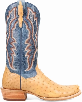 Dan Post Men's Brady Western Boot, Tan/Blue, 9.5 X-Wide