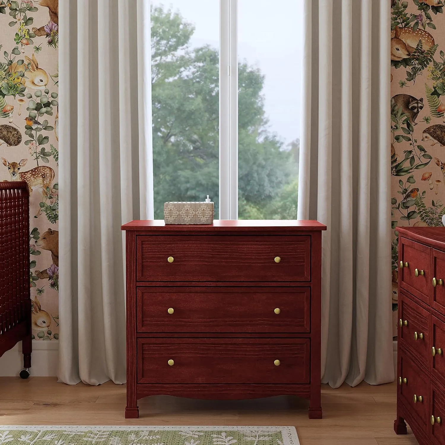 DaVinci Kalani 3-Drawer Dresser in Rich Cherry, Greenguard Gold Certified