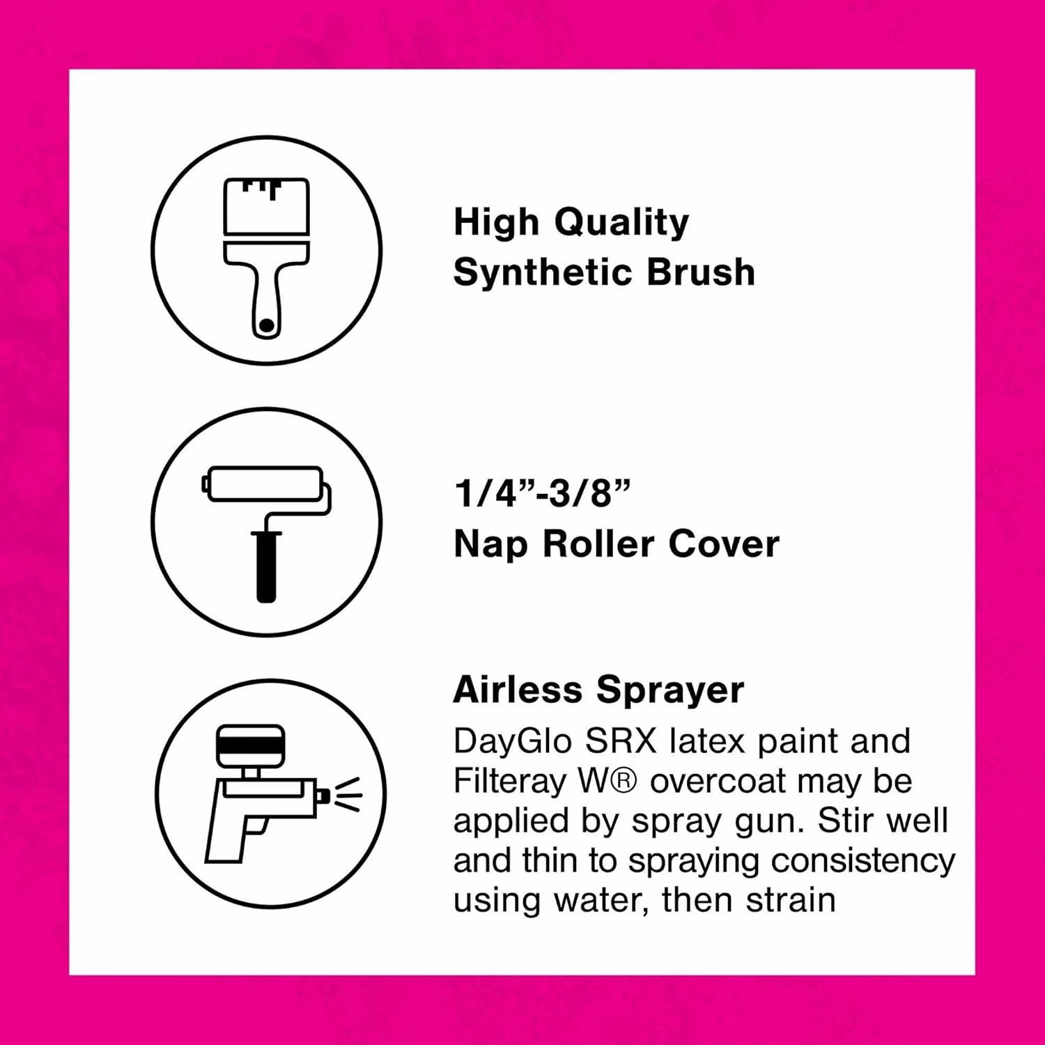 DayGlo Fluorescent Water-Based SRX Series Brushing Latex Paint, high visibility for interiors, arts and crafts, safety applications (Quart, Rocket Red, SRX-13)