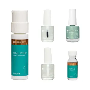 Dazzle Dry Full System Kit - In Season, a seafoam green with a subtle gold and green shimmer. Semi-sheer shimmer. (5 Piece Kit)