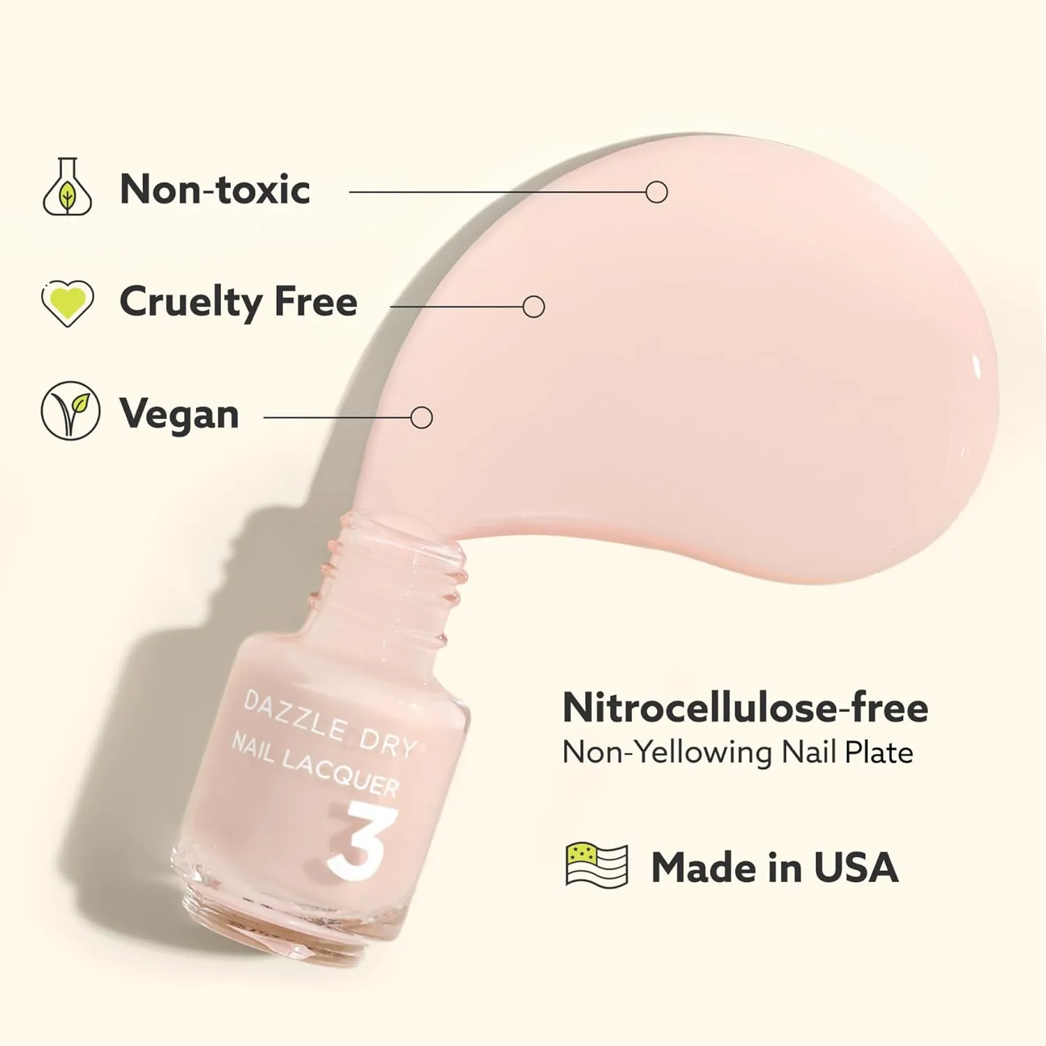 Dazzle Dry Mini Kit 4 Step System - Lovely Lilac - A pale purple with a pink shimmer effect. Full coverage shimmer. (5 Piece Kit / 5 Manicures)