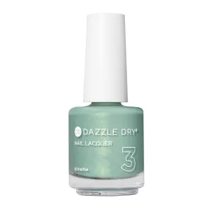 Dazzle Dry Nail Lacquer (Step 3) - In Season - A seafoam green with a subtle gold and green shimmer. Semi-sheer shimmer. (0.5 fl oz)