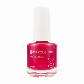 Dazzle Dry Nail Lacquer (Step 3) - Tiger Lily - A bright strawberry pink with blue-to-gold shimmer. Full coverage shimmer. (0.5 fl oz)