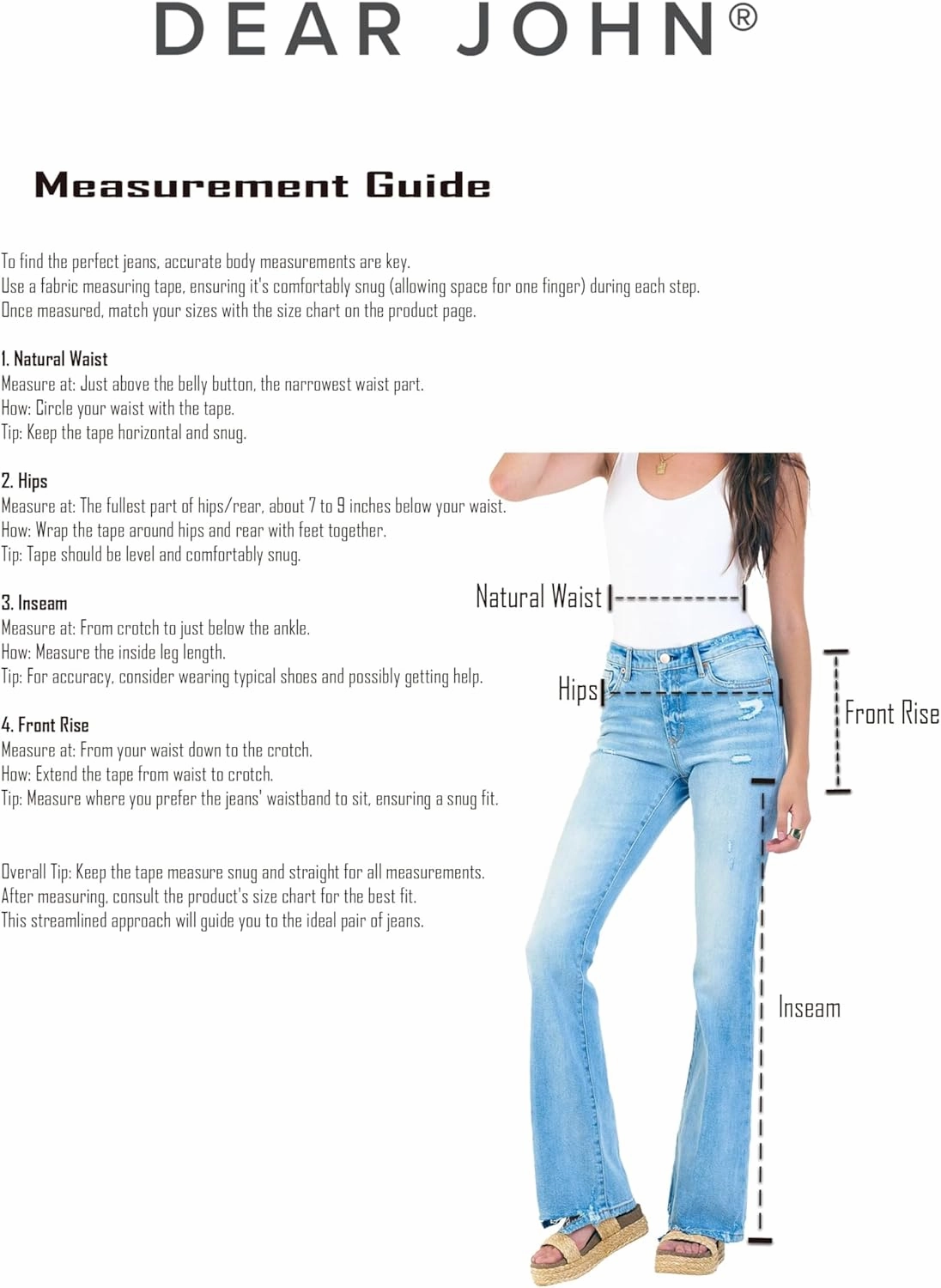 DEAR JOHN Rosa Flared Women's Jeans Mid Rise Full Inseam Comfort Stretch Denim