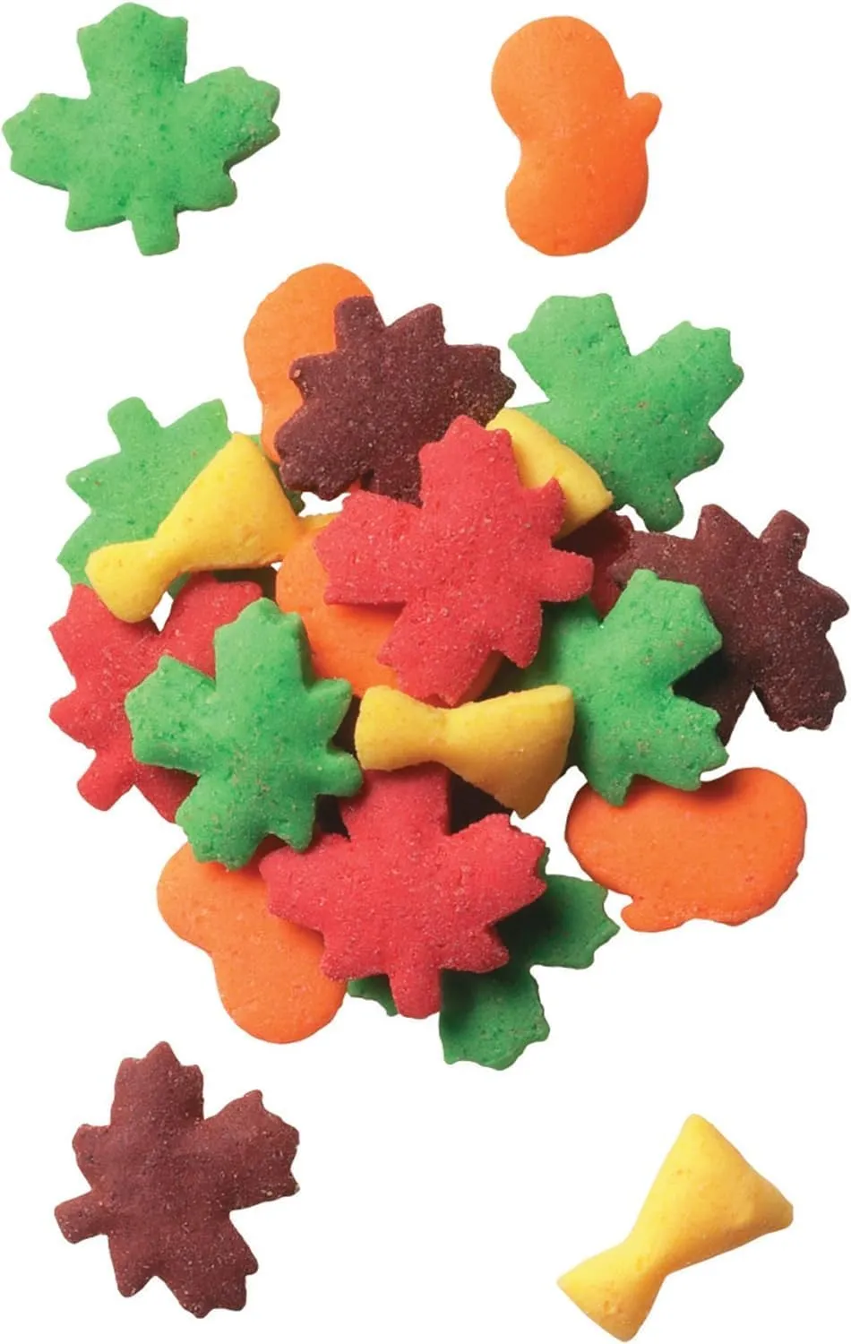 DECOPAC Harvest Thanksgiving Quins, 18oz, Fancy Sprinkles In Pumpkin, Leaf & Haystack Shapes, Candy Sprinkles in Handheld Container, Edible Sprinkles For Celebration Cakes, Cupcakes, Cookies