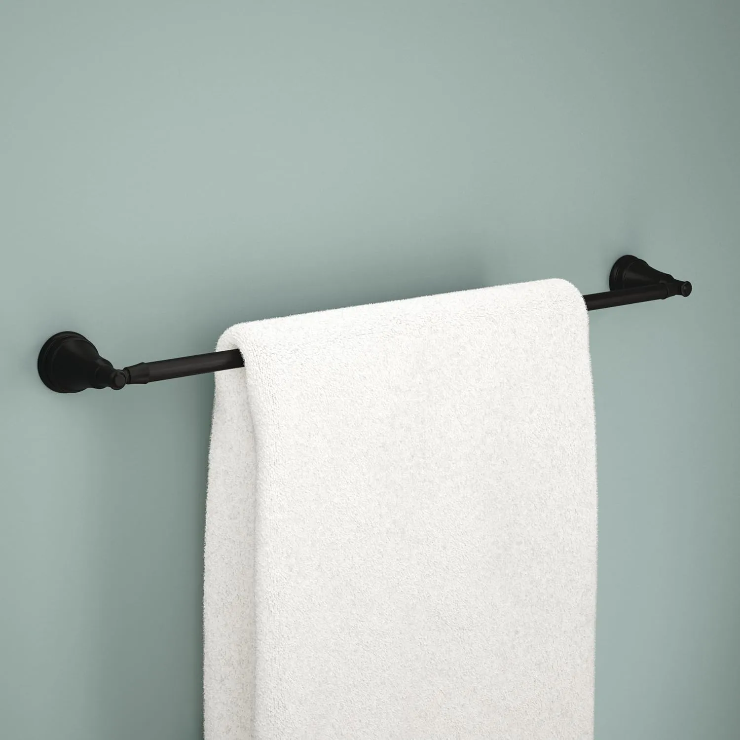 Delta Mylan (1-Pack) 18'' w/ 6" Extender Towel Rack for Bathroom Matte Black Extendable 18-24" Towel Bar for Bathroom Wall Towel Holder Rod Wall Mounted MYN18-MB