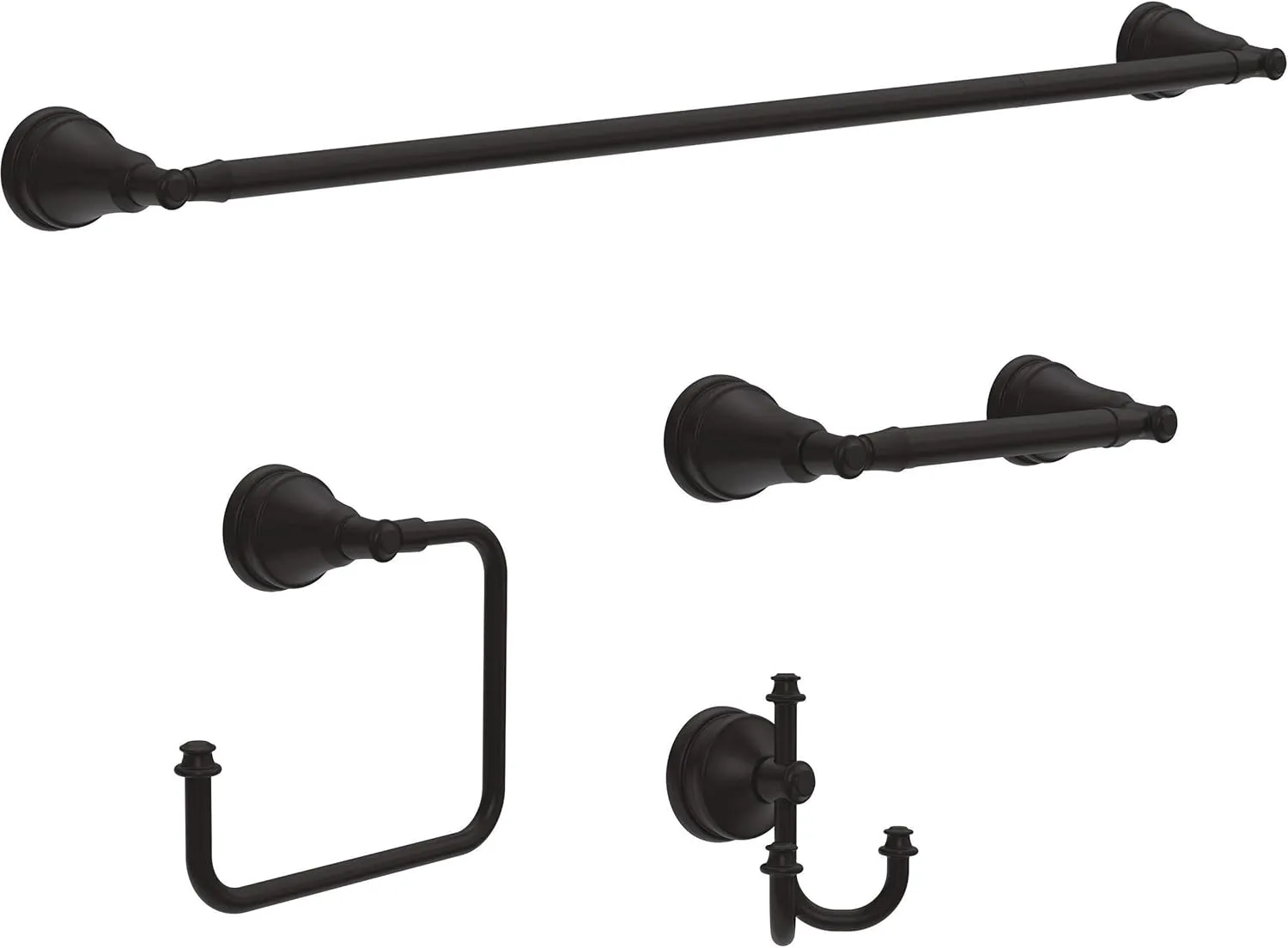 Delta Mylan (1-Pack) 18'' w/ 6" Extender Towel Rack for Bathroom Matte Black Extendable 18-24" Towel Bar for Bathroom Wall Towel Holder Rod Wall Mounted MYN18-MB