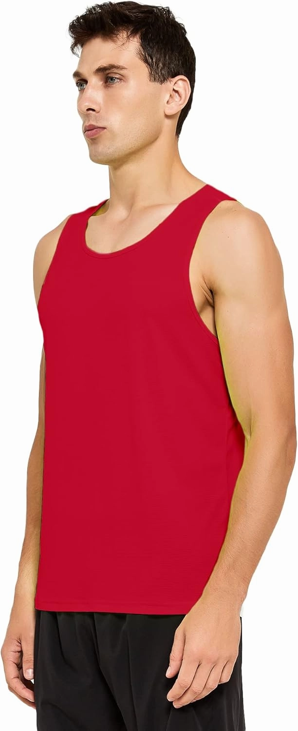 DEMOZU Men's Neon Running Tank Top Workout Gym Athletic Swim Marathon Tank Top