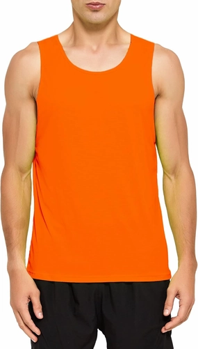 DEMOZU Men's Neon Running Tank Top Workout Gym Athletic Swim Marathon Tank Top