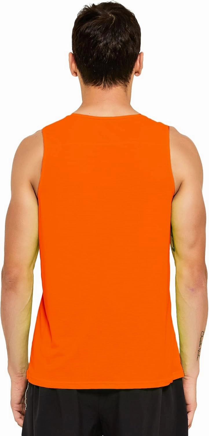DEMOZU Men's Neon Running Tank Top Workout Gym Athletic Swim Marathon Tank Top