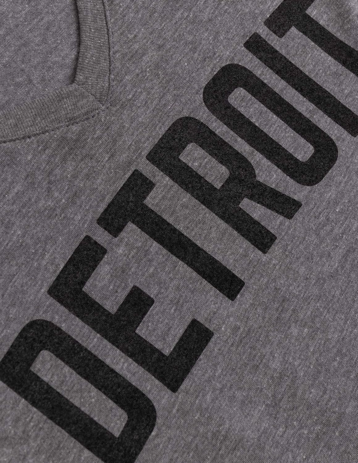 Detroit | Classic Retro City Grey Blue Red Black Detroiter 313 Cool Michigan Women V-Neck T-Shirt Top