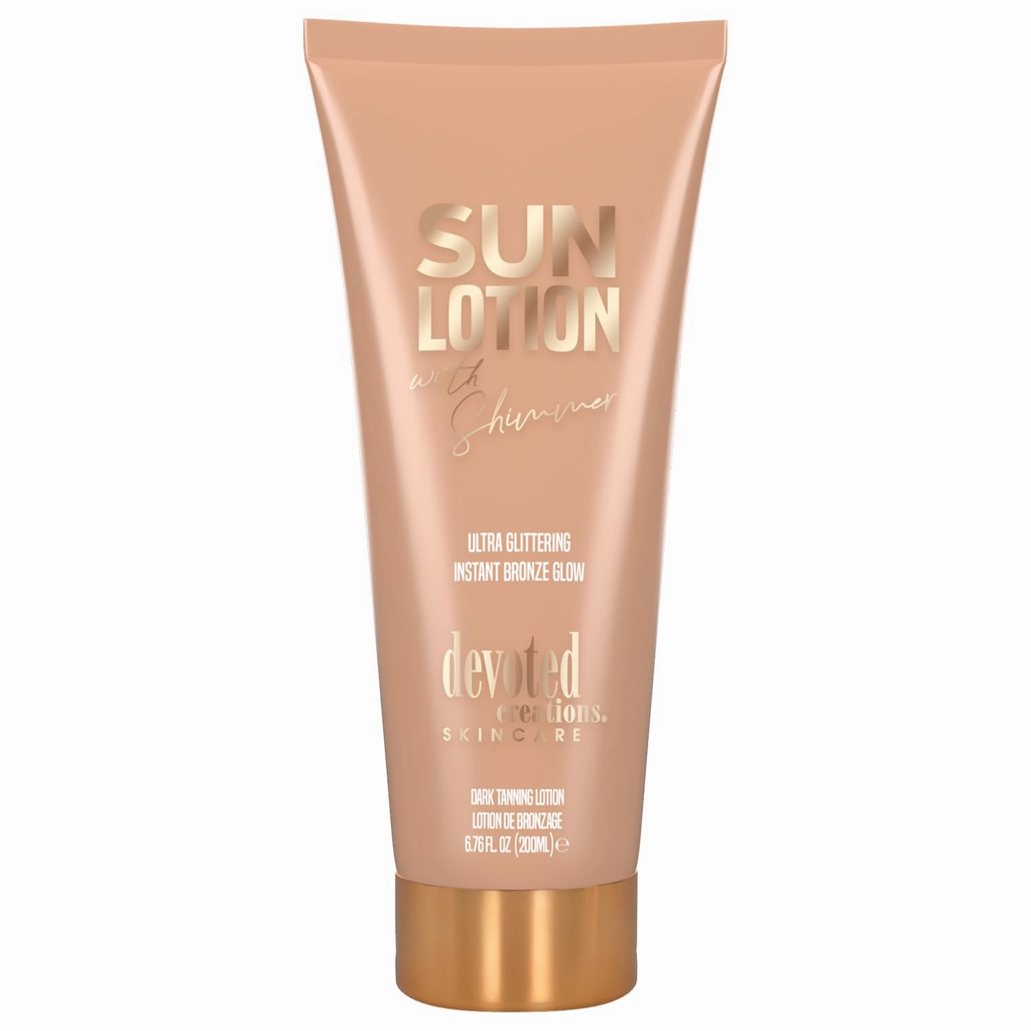 Devoted Creations Sun Lotion with Shimmer Ultra Glittering and Instant Bronze 6.76 oz (2-Pack)