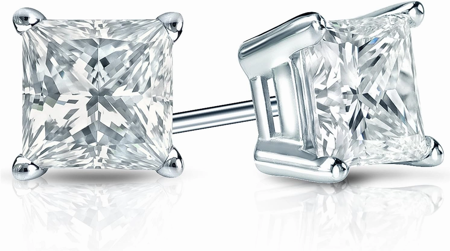 Diamond Wish 14k Gold Princess-cut Diamond Stud Earrings (1/4-2cttw, H-I, I1-I2) 4-Prong Basket, Push-Back