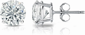 Diamond Wish 14k White Gold Round Diamond Stud Earrings (1/2cttw, G-H, SI1-SI2) 4-Prong Basket, Push-Back