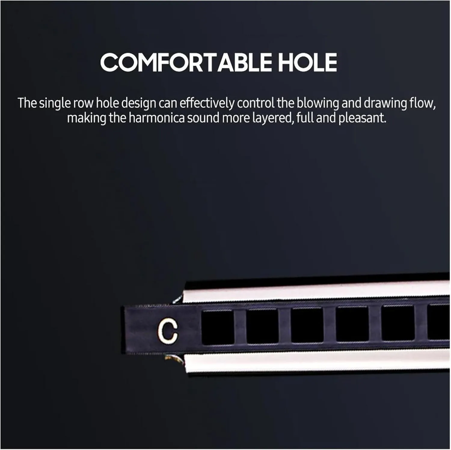 Diatonic harmonica 10 holes 20 notes blues C key for beginners(Gold)