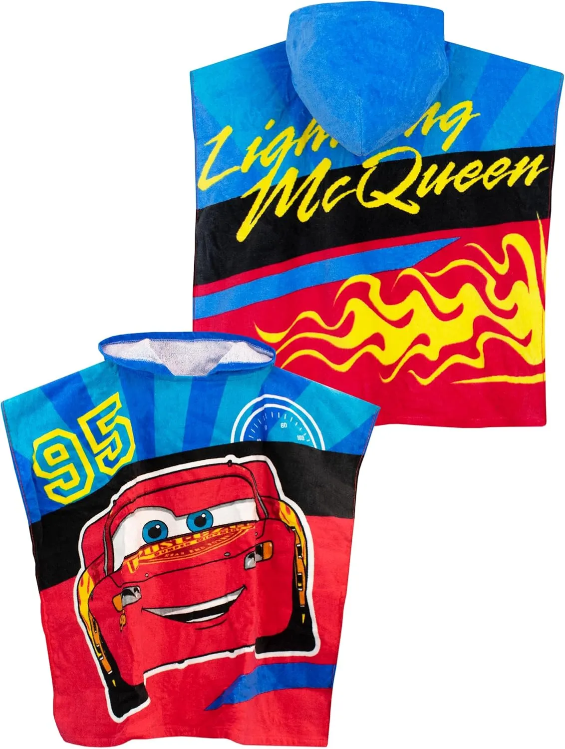Disney Boys Poncho Cars Red One Size