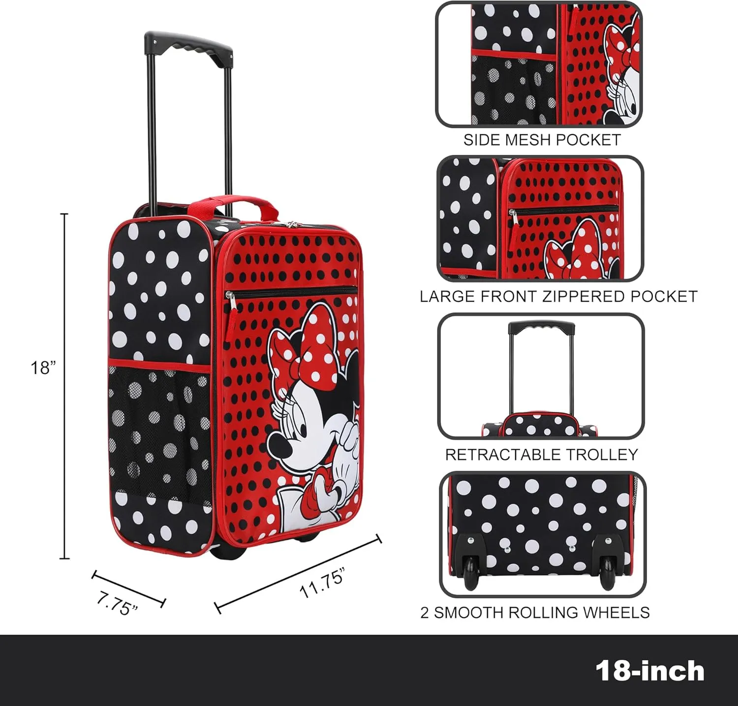 Disney Minnie Mouse Red & Black 18" Pilot Case
