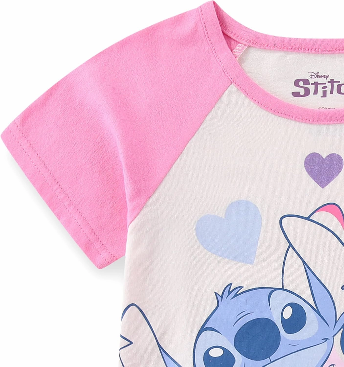 Disney Lilo & Stitch Girls Short Sleeve T-Shirt and French Terry Shorts Set for Big Kids