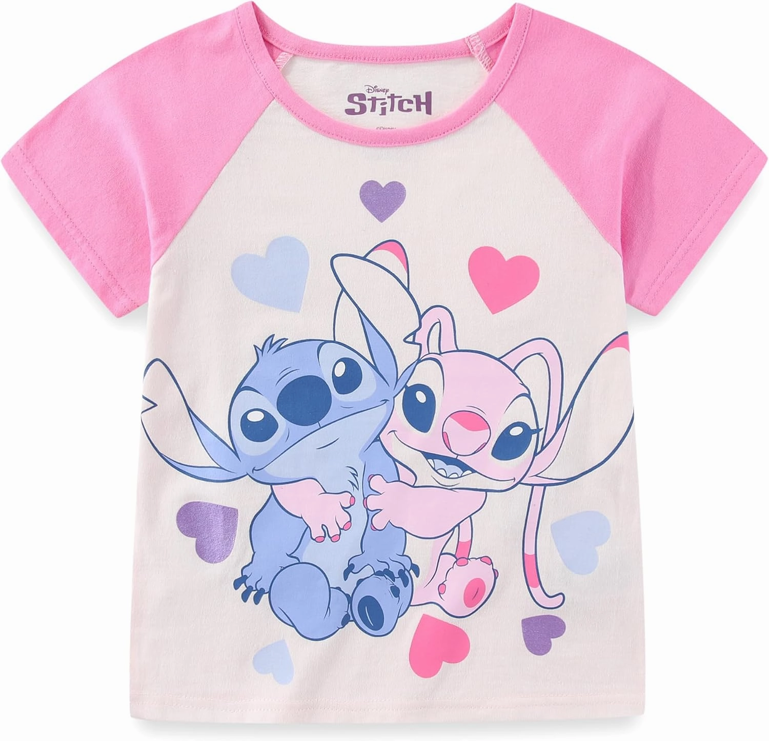 Disney Lilo & Stitch Girls Short Sleeve T-Shirt and French Terry Shorts Set for Big Kids