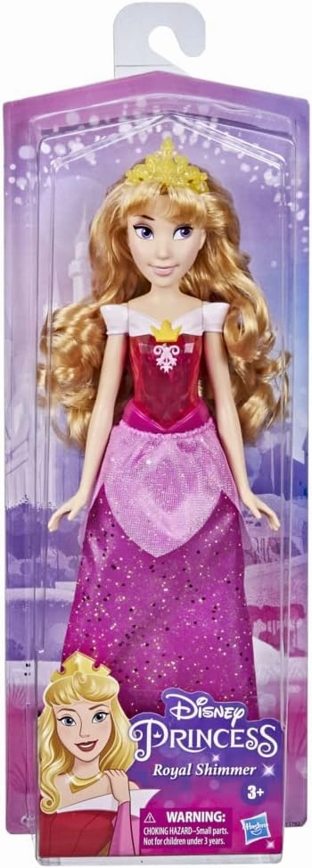 Disney Princess Royal Shimmer Aurora Doll, Fashion Doll with Skirt and Accessories, Toy for Kids Ages 3 and Up, Pink