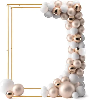 DOEWORKS Wedding 6.5 FT Gold Rectangle Arch Stand, Ceremony Balloon Arch Stand for Wedding, Birthday Party,Gold