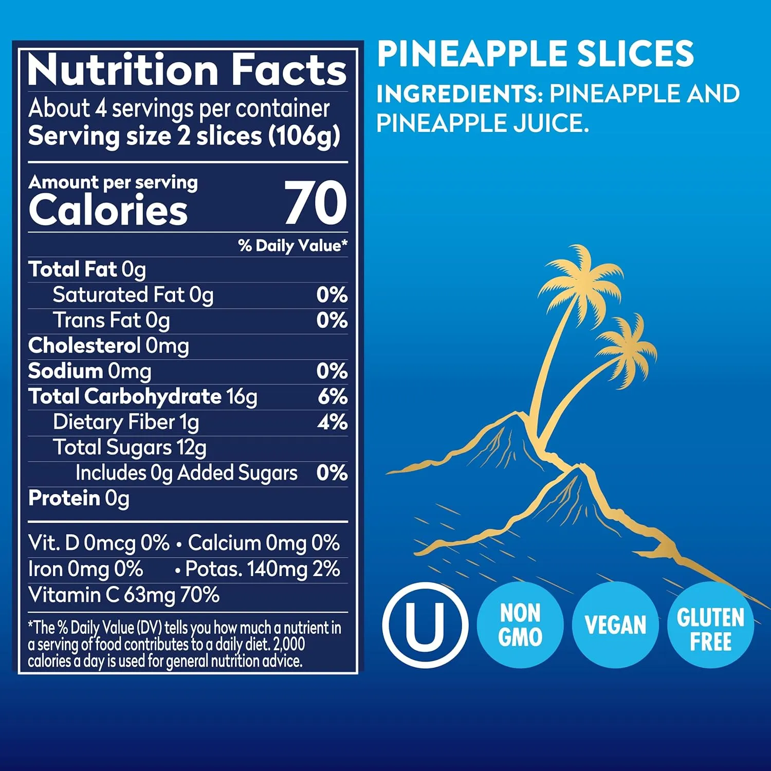 Dole Canned Fruit, Tropical Gold Pineapple Slices in 100% Pineapple Juice, Gluten Free, Pantry Staples, No Sugar Added, 15.25 Oz, 12 Count