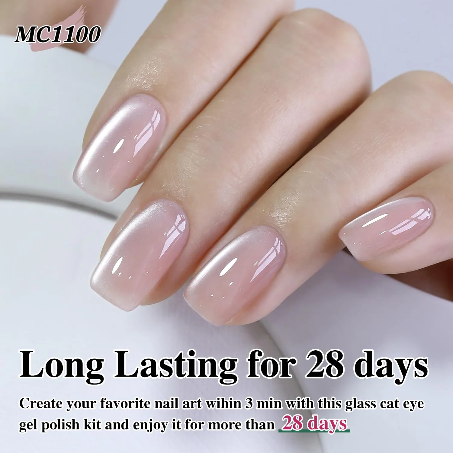 Double Rhythm 6 Colors Cat Eye Gel Polish Set Shimmer Glitter with Magnet Holographic Reflective Magnetic UV Polish Art Kit (6-Kit 35)