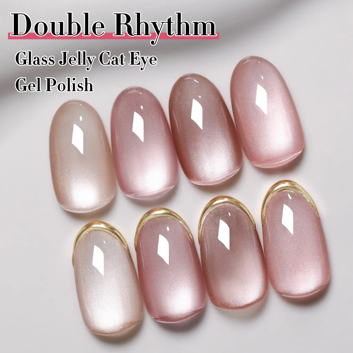 Double Rhythm 6 Colors Cat Eye Gel Polish Set Shimmer Glitter with Magnet Holographic Reflective Magnetic UV Polish Art Kit (6-Kit 35)