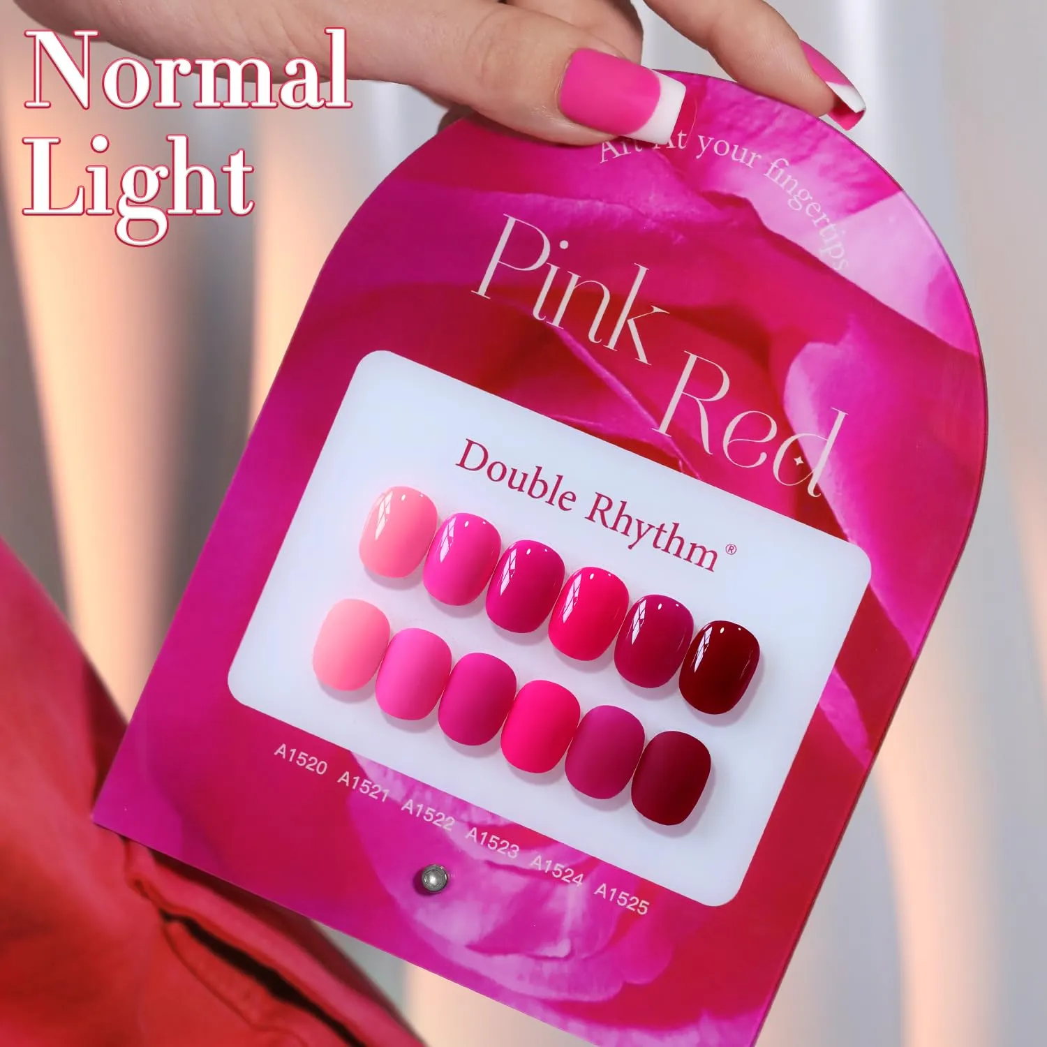Double Rhythm 6 Pcs 15 ML Gel Polish Set Same Color Same Bottle Soak Off Gel Polish Kit Nail Art Manicure Salon DIY at Home for Women (Neon Light Pink Purple Burgundy Red-T6-8)