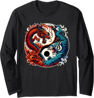 Dragon & Tiger Yin Yang Power Long Sleeve T-Shirt