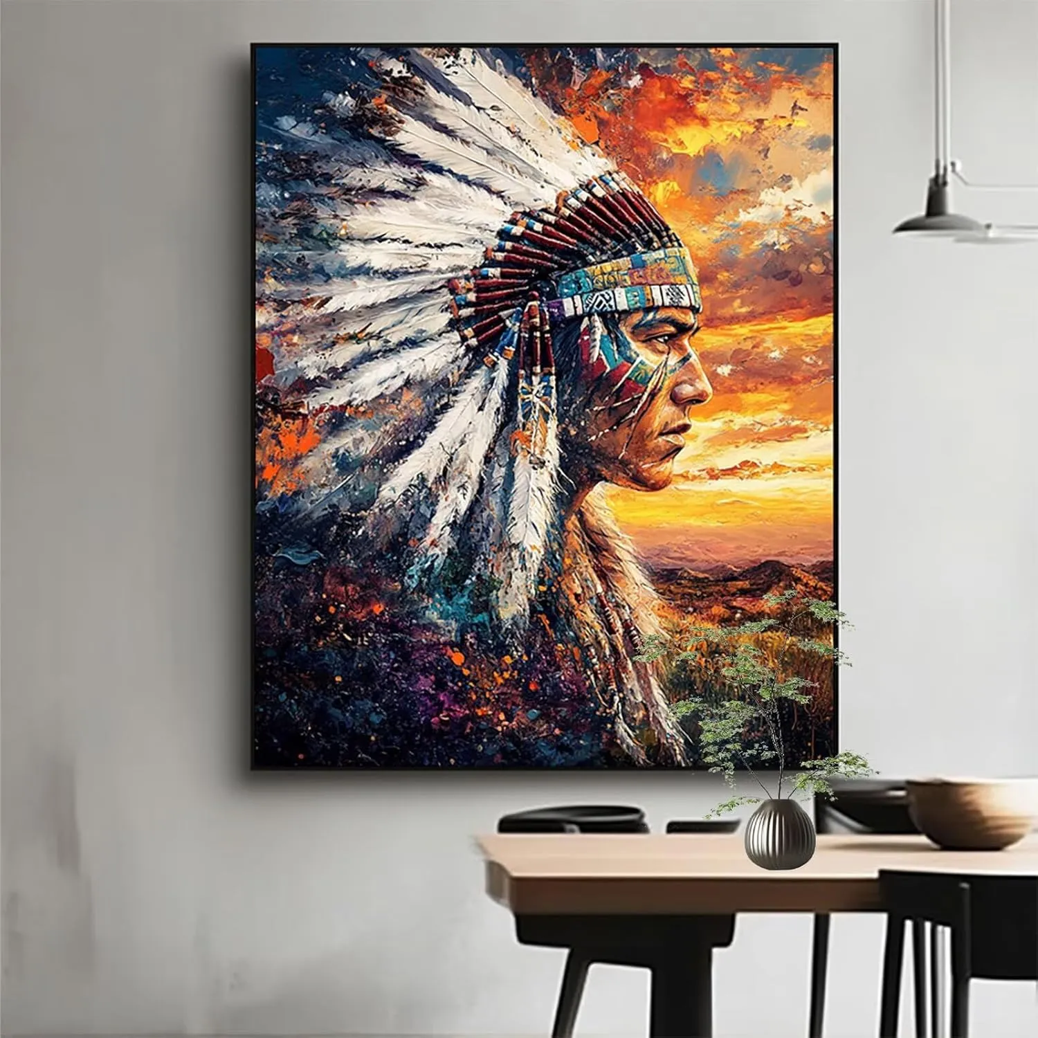 Dusk Diamond Art Kits for Adults, Square Full Drill Paint by Nmbers, Crystal Gem Art Indian Diamond Painting, Rhinestones Cross Stitch Embroidery Kit, Crafts for adults, Gifts 14 x 20Inch Model-14968