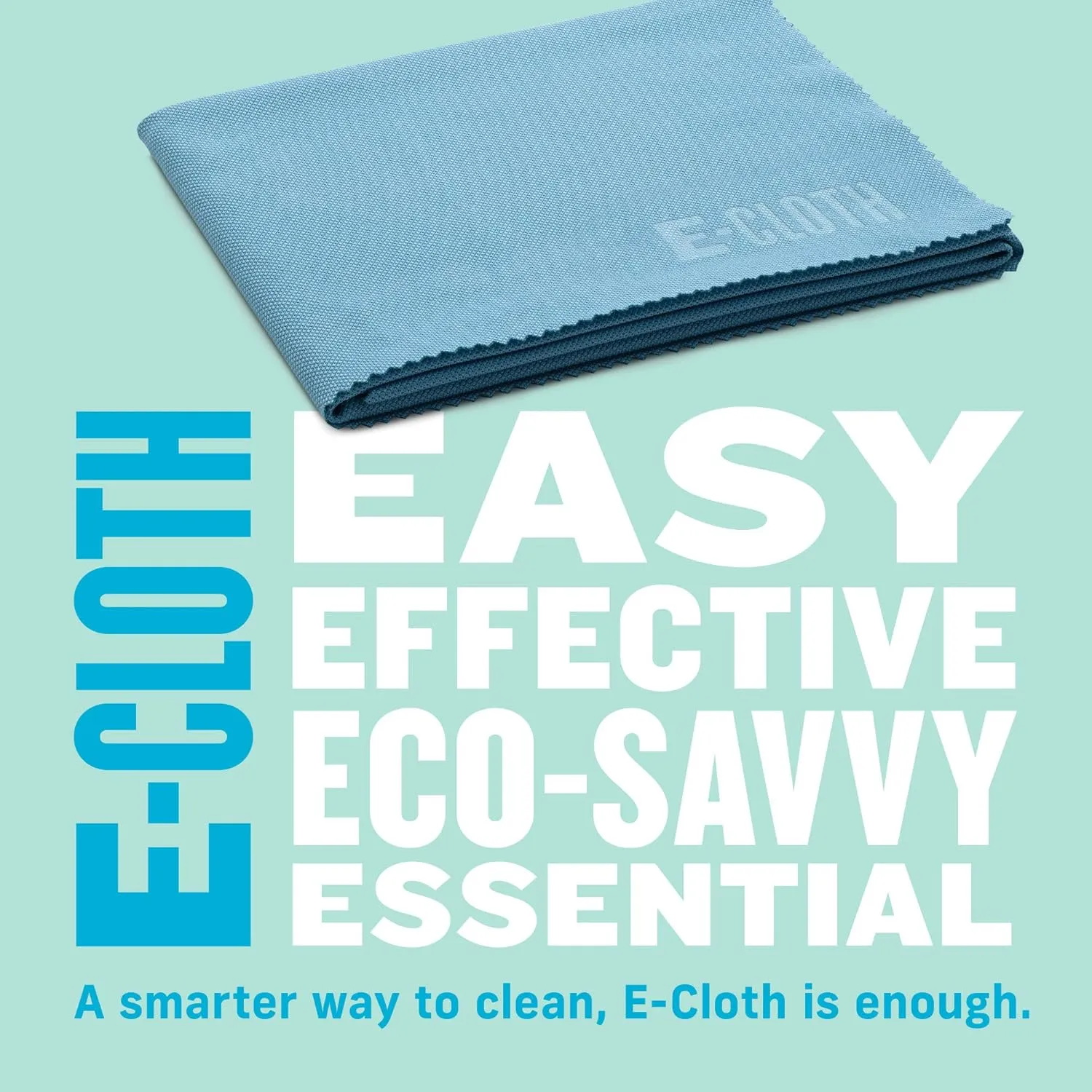 E-Cloth Glass & Polishing Cloths, Premium Microfiber Glass Cleaner, Great for Windows, Glass and Mirrors, Washable and Reusable, 100 Wash Guarantee, Alaskan Blue, 2 Pack