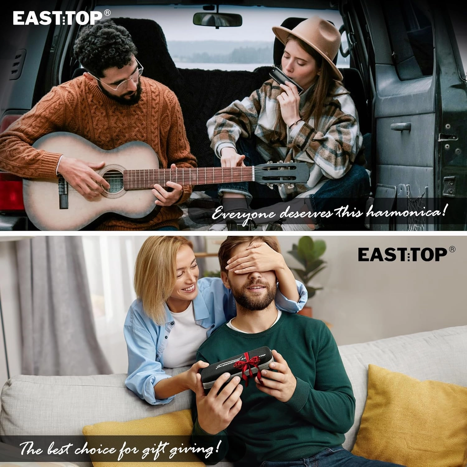 EAST TOP FORERUNNER 2.0 without valves Chromatic Harmonica 12-Hole 48 Tones C Key Chromatic Mouth Organ Harmonica for Adults,Beginners and Students As Gift