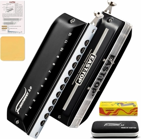 EAST TOP FORERUNNER 2.0 without valves Chromatic Harmonica 12-Hole 48 Tones C Key Chromatic Mouth Organ Harmonica for Adults,Beginners and Students As Gift