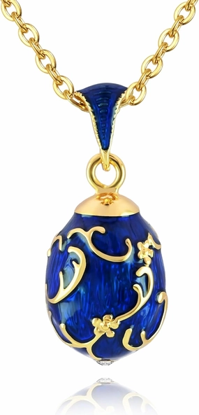 Easter Vintage Enamel Handmade Egg Pendant Necklace 2025 Gift For Women
