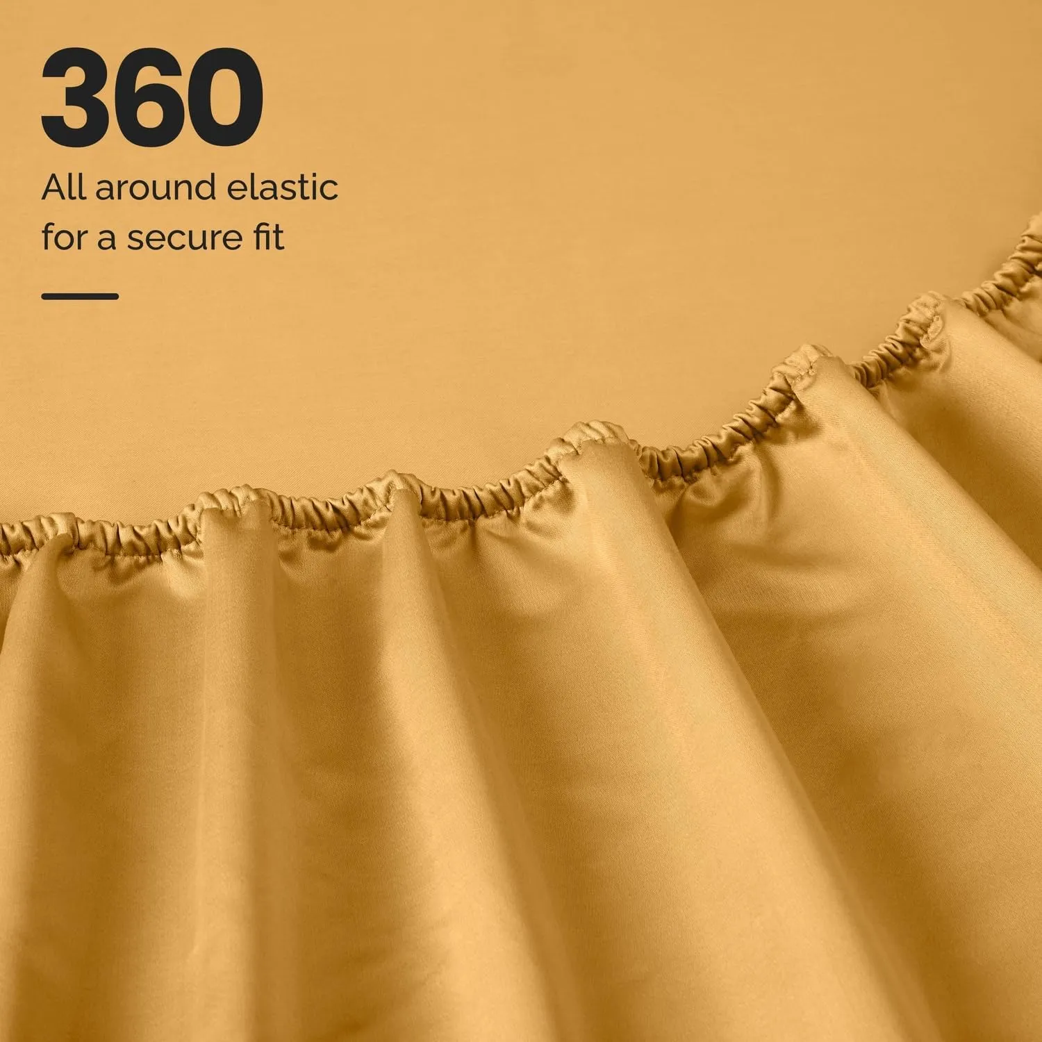 Egyptian Cotton Sheet Set - 1000-Thread Count Egyptian Cotton Solid California King Sheet Set with 18” Deep Pocket - Luxury High Thread Count Sheet Set, California King Gold