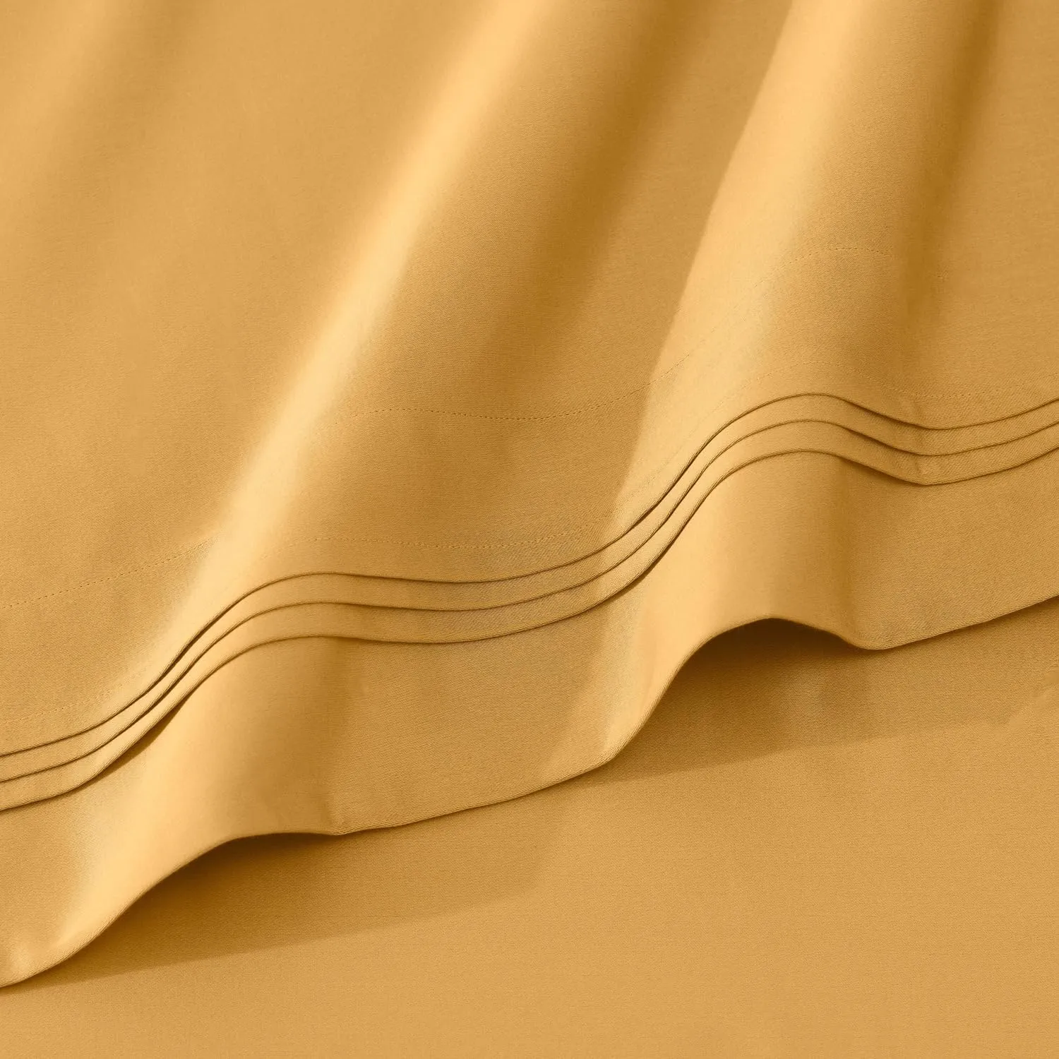 Egyptian Cotton Sheet Set - 1000-Thread Count Egyptian Cotton Solid California King Sheet Set with 18” Deep Pocket - Luxury High Thread Count Sheet Set, California King Gold