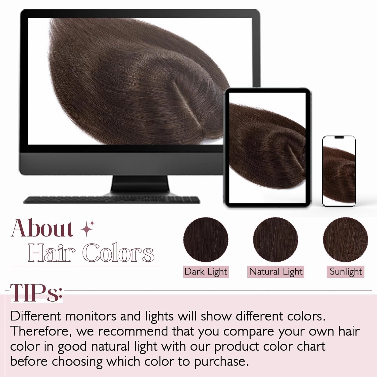 Elailite Hair Toppers for Women Real Human Hair Topper Thinning Thin 5.1"x2.8" Silk Base Clip in Remy Hairpieces 14 Inch Chocolate Brown