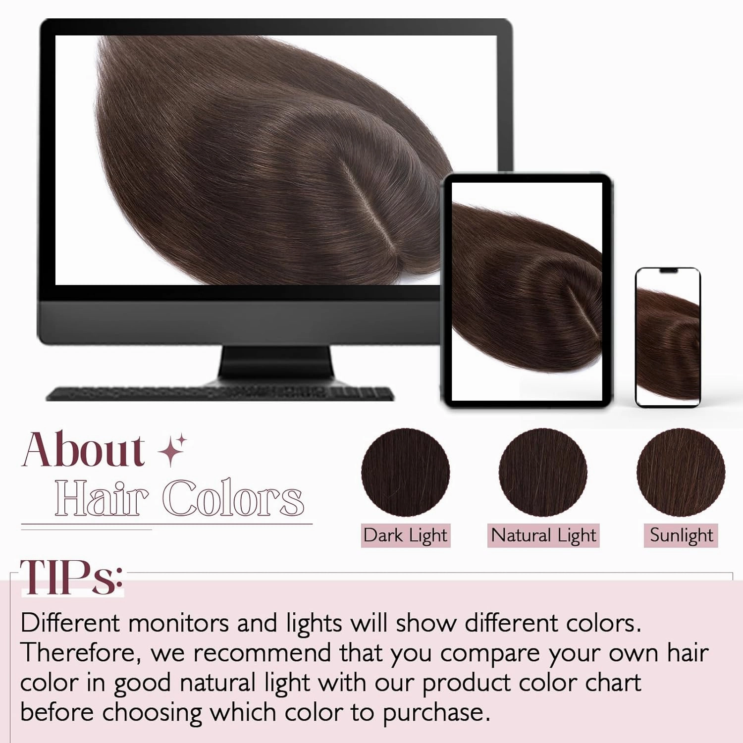 Elailite Hair Toppers for Women Real Human Hair Topper Thinning Thin 5.1"x2.8" Silk Base Clip in Remy Hairpieces 6 Inch Dark Brown
